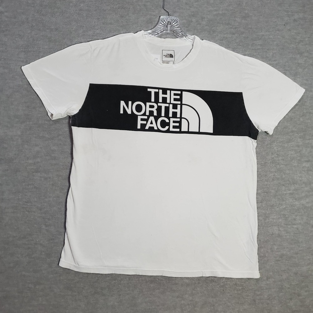 The North Face Men Shirt XL White Edge To Edge Logo Graphic Print Crew Neck READ